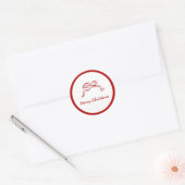 Rode knoop moderne kerst ronde sticker (Envelop)