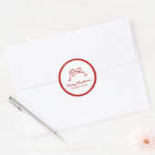 Rode knoop moderne kerst ronde sticker (Envelop)