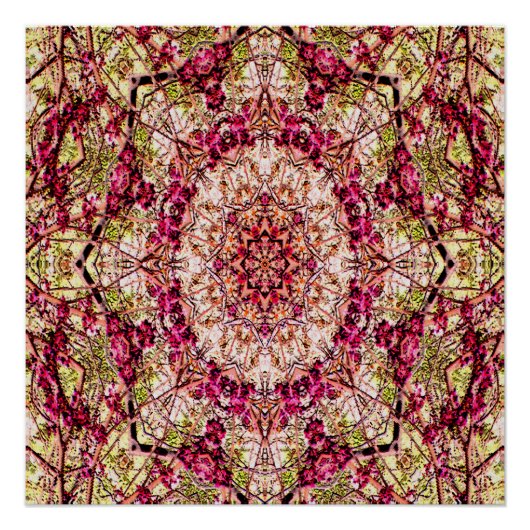 Rode Knop Mandala... Poster (Voorkant)