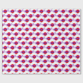 rode knop met paarse boog cadeaupapier (Vlak)