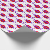 rode knop met paarse boog cadeaupapier (Hoek)