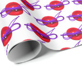 rode knop met paarse boog cadeaupapier (Rol Hoek)