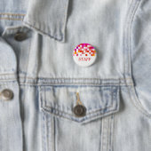 Rode knop met wit ronde button 3,2 cm (In situ)