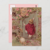 Rode knoppen van de slede op de deur briefkaart (Voorkant / Achterkant)