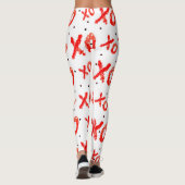 Rode knuffels en kussen patroon leggings (Achterkant)
