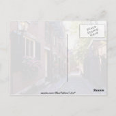 Rode kobblestone Acorn Street bloemen Briefkaart (Achterkant)