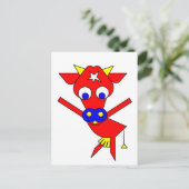 Rode Koe Briefkaart (Staand voorkant)