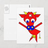 Rode Koe Briefkaart (Voorkant / Achterkant)