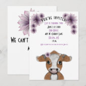 Rode Koe op zondag Uitnodiging|  Kaart (Voorkant / Achterkant)