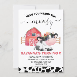 Rode Koe print Heb je de Moos Birthday gehoord Kaart