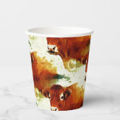 Rode Koe schilderen Papieren Bekers (Voorkant)