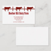 Rode Koeien Dairy Boerderij Country Ranch Farmer Visitekaartje (Voorkant / Achterkant)