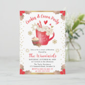 Rode koekjes en Cacao Feestje Winter Kaart (Staand voorkant)