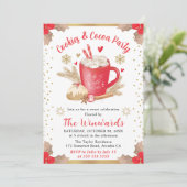 Rode koekjes en Cacao Feestje Winter Kaart (Staand voorkant)