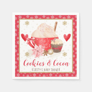 Rode koekjes en cacaobabyborrel servet