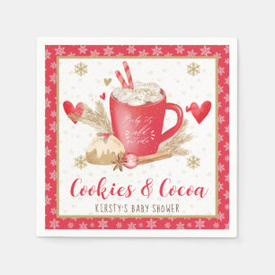 Rode koekjes en cacaobabyborrel servet