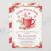 Rode koekjes en cacaofeestje Winter Kaart (Voorkant / Achterkant)