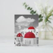 Rode koepel Grieks-orthodoxe Mykonos kerk Briefkaart (Staand voorkant)