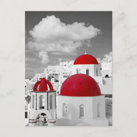 Rode koepel Grieks-orthodoxe Mykonos kerk Briefkaart (Voorkant)