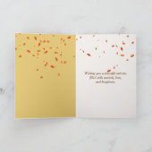 Rode koffie Mok met herfstbladeren Kaart (Binnen)