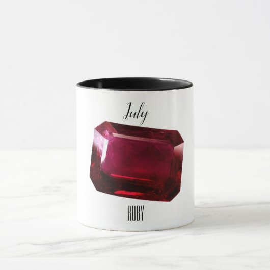 Rode koffie Mok Ruby Gemstone Juli Birthstone (Midden)
