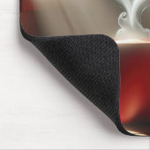 Rode koffie mokken met stomende harten muismat (Hoek)