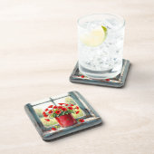 Rode Koffie Tin van Rode Poppies Bier Onderzetter (Rechterzijde)