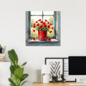 Rode Koffie Tin van Rode Poppies Poster (Thuiskantoor)