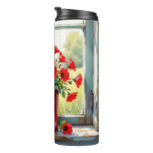 Rode Koffie Tin van Rode Poppies Thermosbeker (Geroteerd rechts)