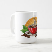 Rode koffiekop koffiemok (Voorkant links)