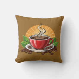 Rode koffiekop kussen