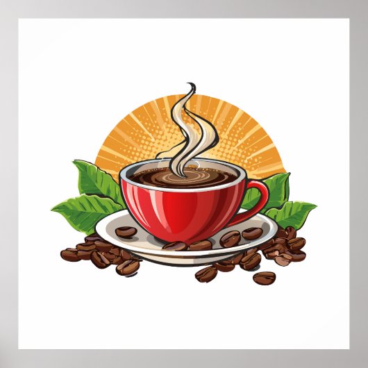Rode koffiekop poster (Voorkant)