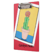 Rode kogelcactus in een pot, eigenwijs, gepersonal klembord (Links)