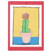 Rode kogelcactus in een pot, eigenwijs, gepersonal klembord (Achterkant)