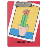 Rode kogelcactus in een pot, eigenwijs, gepersonal klembord (Voorkant)