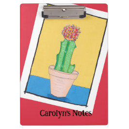 Rode kogelcactus in een pot, eigenwijs, gepersonal klembord