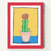 Rode kogelcactus in een pot, gepersonaliseerde sch notitieboek (Achterkant)