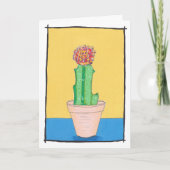 Rode kogelcactus, naïeve kunsttekening, schattig kaart (Voorkant)