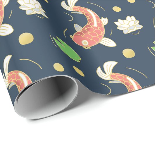 rode koi cadeaupapier (Rol Hoek)