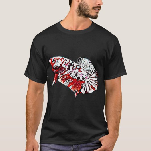 Rode Koi Koper Betta Vis T-shirt (Voorkant)