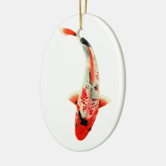 Rode Koi met Jaar Keramisch Ornament (Links)