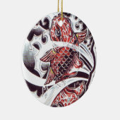 Rode Koi Tatoeage Ontwerp Keramisch Ornament (Rechts)