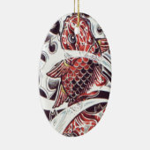 Rode Koi Tatoeage Ontwerp Keramisch Ornament (Rechts)