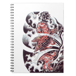 Rode Koi Tatoeage Ontwerp Notitieboek
