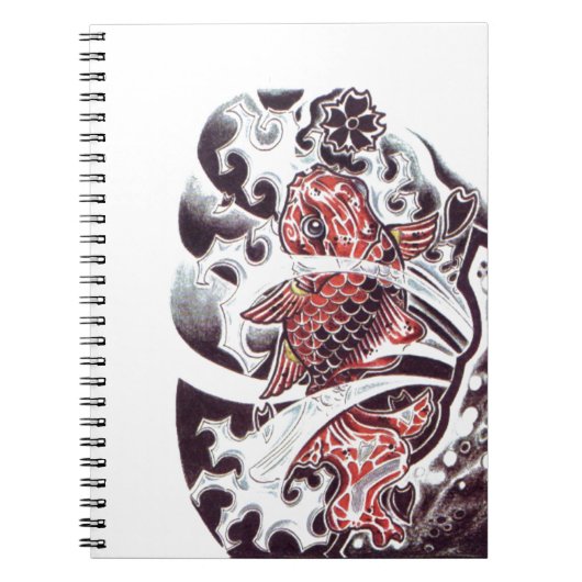Rode Koi Tatoeage Ontwerp Notitieboek (Voorkant)