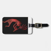 rode kokopelli op zwarte achtergrond bagagelabel (Voorkant horizontaal)