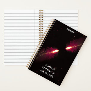 Rode Kometen Botsen Rood Kosmisch Ruimte Notitieboek