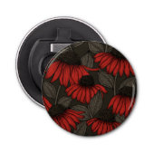 Rode komkommers op bruin button flesopener (Voorkant)