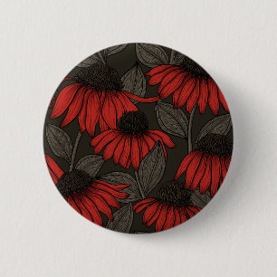 Rode komkommers op bruin ronde button 5,7 cm