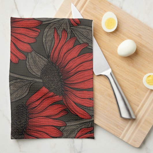 Rode komkommers op bruin theedoek (Quarter Fold)